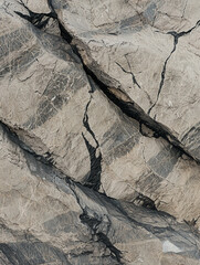 Aufkleber - detailed macro image of rock surface showcasing intricate cracks, textures, and natural patterns, emphasizing rugged and weathered appearance of stone