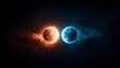 © aukkasit - Celestial convergence cosmic event of dual suns space digital art starry background