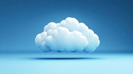 Poster - Soft Blue Clouds Floating on a Light Blue Background in 3D Design