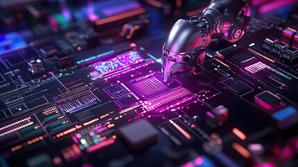 Poster - Robotic Arm Interacting with Colorful Circuit Board Design