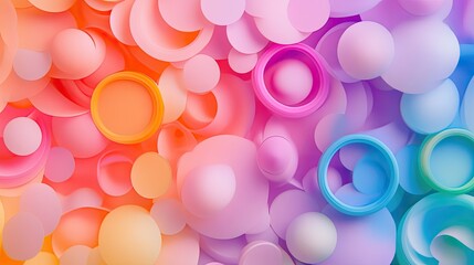 Poster - Colorful Abstract Background with Circular Shapes and Textures