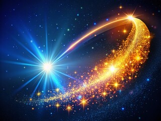 Poster - Panoramic Comet Glow: Bright Magic Light Effect, Glowing Ring, Star Dust, Shiny Sparkles