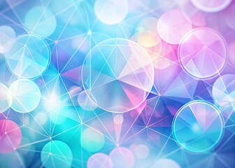 Poster - Pastel Geometric Abstract Art: Long Exposure Overlapping Circles and Triangles