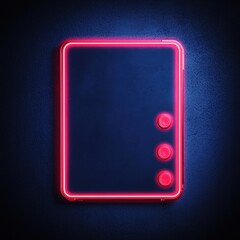Poster - Vibrant neon sign illuminating an urban wall at night with bright colors and bold typography