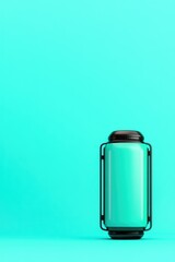 Poster - futuristic cybercore gadget on smooth solid color background