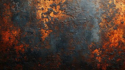 Poster - Weathered rust wall providing a unique background with rich textures and bold earthy tones