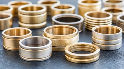 Poster - elegant collection of various rings including silver and gold designs with intricate details