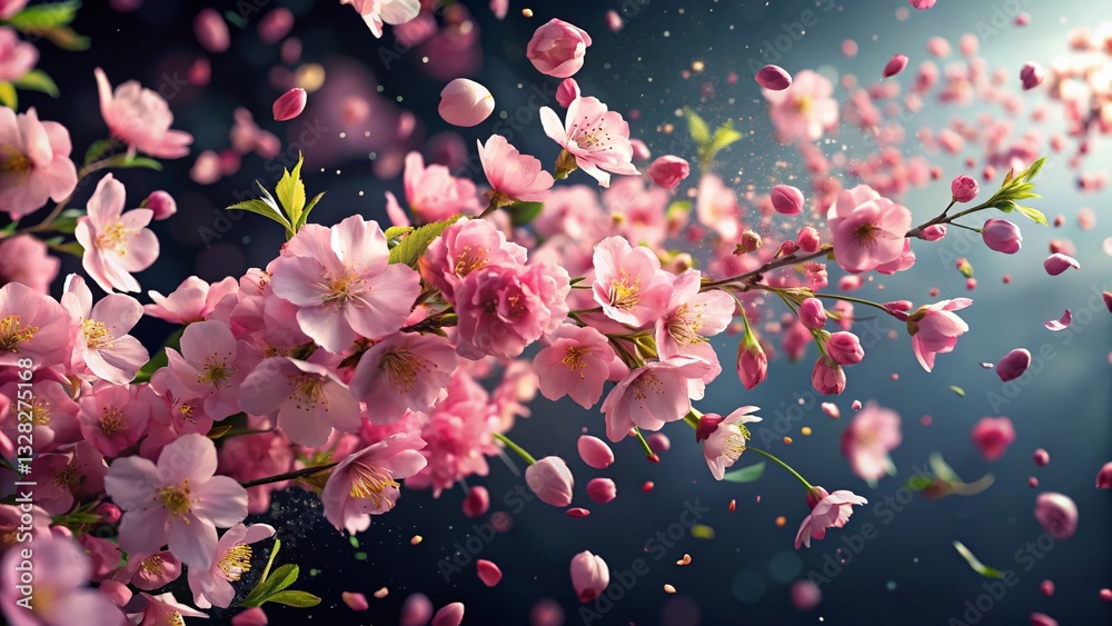 Pink Cherry Blossom Explosion - Alpha Channel Overlay for Photo Editing ...