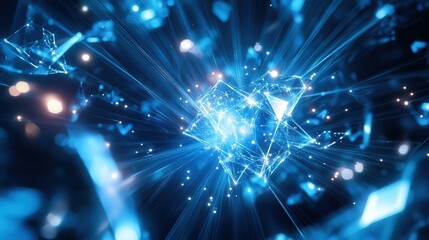 Aufkleber - futuristic energy field generated by interconnected crystalline nodes
