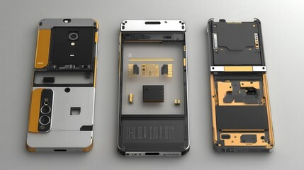 Aufkleber - new concept for a modular smartphone with interchangeable parts.
