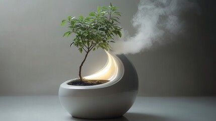 Poster - plant that absorbs pollution and emits clean air.