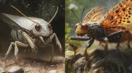 Poster - side-by-side comparison of real and fictional pest species.
