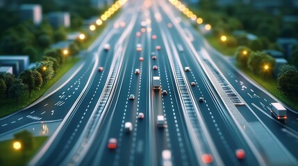 Poster - road system with AI-monitored traffic management, solar energy integration, and automated patching -