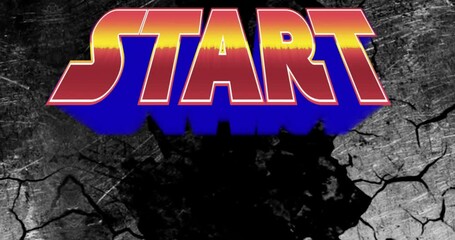 Poster - gradient colors and textured dark background for bold start text animation