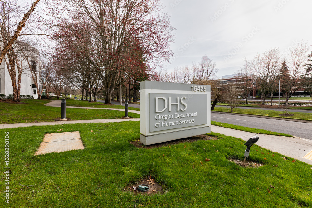 Dhs Sign Beaverton, OR, USA - March 9, 2025 - High-Resolution Editorial Photo of ...