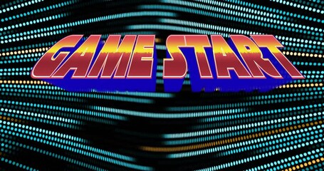 Aufkleber - Game Start text animation over dynamic blue and black digital background