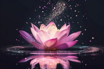 Poster - sprinkle lotus flower petal plant.