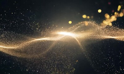 Wall Mural - Ethereal light waves undulating through a dark background, creating a mesmerizing visual effect