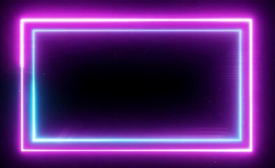 Wall Mural - Neon light frame glowing in a dark setting, creating a vibrant atmosphere for digital art