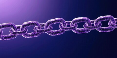 Aufkleber - A simple purple chain with a gradient background, symbolizing connection and strength.