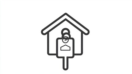 Fototapete - Simple home icon with profile pictures, use for social media or website