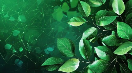 Poster - Lush green leaves with a soft, blurred background, creating a serene and refreshing atmosphere.