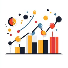 Poster - Data Visualization: A Colorful Chart Showing Rising Trends and a Pie Chart Breakdown for Visual Analytics.