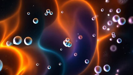 Aufkleber - A colorful image of a galaxy with many small bubbles. The bubbles are orange and purple. The galaxy is very large and has many bubbles