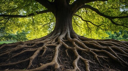 Poster - the rain tree's roots help to stabilize the soil, preventing erosion.
