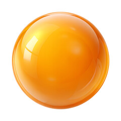 Poster - A vibrant orange sphere with glossy surface and reflective highlights against a neutral gray background isolated on transparent background Generative AI