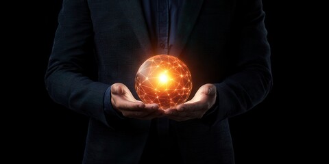 Poster - A person holds a glowing orb, emanating light and energy, against a dark background, suggesting themes of power, mystery, and potential.