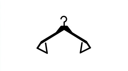 Clothes hanger, black, simple design, white background, retail use