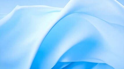 Poster - Elegant Abstract Background with Flowing White Fabric on Soft Blue