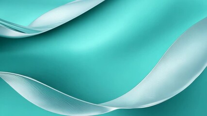 Poster - Ethereal Teal Backdrop with Delicate Silver Waves for Contemporary Design