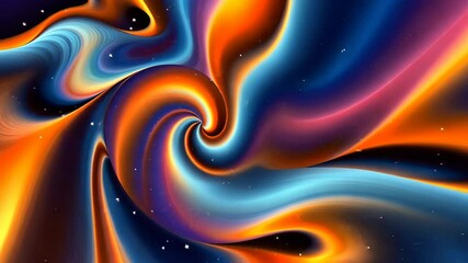 Aufkleber - A colorful swirl of orange, blue, and purple with stars in the background. The stars are scattered throughout the image, with some closer to the center and others further away