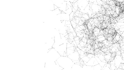 Poster - line connect network animation on white background. Line technology data connection and business background	