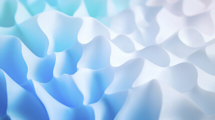 Poster - Soft, wavy foam texture in shades of blue and white, creating calming effect