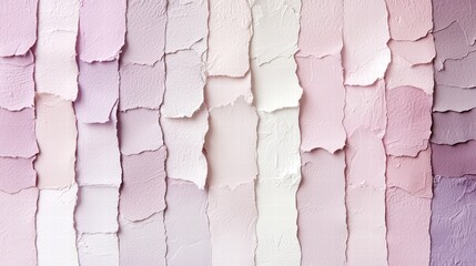 Poster - abstract pastel paper swatches: a mesmerizing composition of delicate, torn paper swatches in a sere