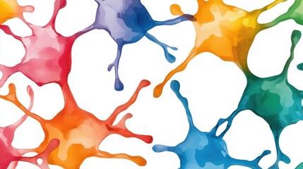 Aufkleber - A vibrant abstract watercolor splash design featuring a variety of colors on a white background, evoking creativity and artistic expression.