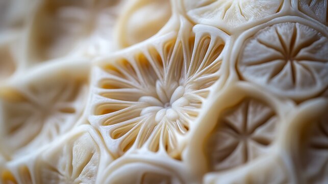 Close-up of Organic Textured Surface with Circular Pattern and Neutral Tones