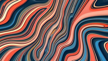 Poster - A blue and orange striped background. The stripes are black and orange