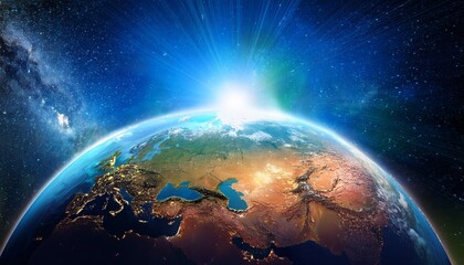 Wall Mural - earth in space in space and sun