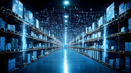 Poster - Smart warehouse, digital inventory, data flow