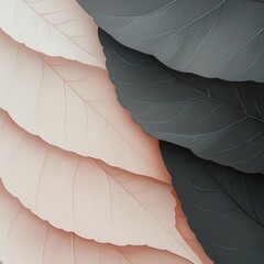 Poster - Textured leaf compositions layered with contrasting colors, creating depth and inviting viewers to appreciate the intricacies of design.