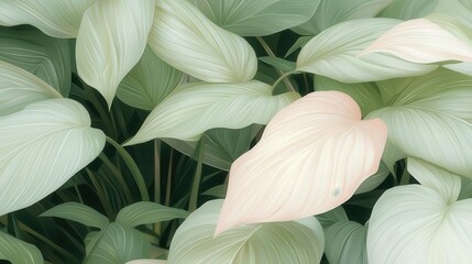 Poster - Calming gradients of color flowing through botanical illustrations, evoking a sense of peace and harmony within the composition.