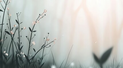 Poster - Bold silhouette of wildflowers against a textured backdrop, highlighting floral symbolism through the interplay of light and shadow.