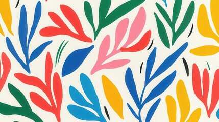 Poster - Bold colors and intricate patterns of foliage intertwine, reflecting the vibrant energy of nature in a harmonious, high-contrast design.
