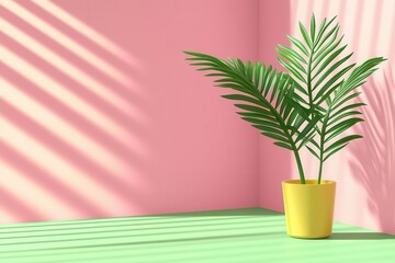 Poster - Artistic plant shadows cast on textured surfaces, creating a dynamic interplay of light and dark that enhances the organic aesthetic.