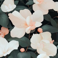 Poster - Bold botanical patterns contrasted against negative space, highlighting the intricate details and symbolic meanings of each plant.