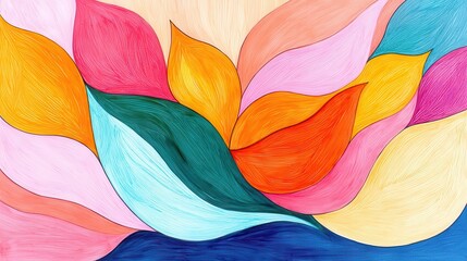 Poster - Abstract petal designs emerge from textured earth surfaces, symbolizing growth through a rich contrast of colors and forms.